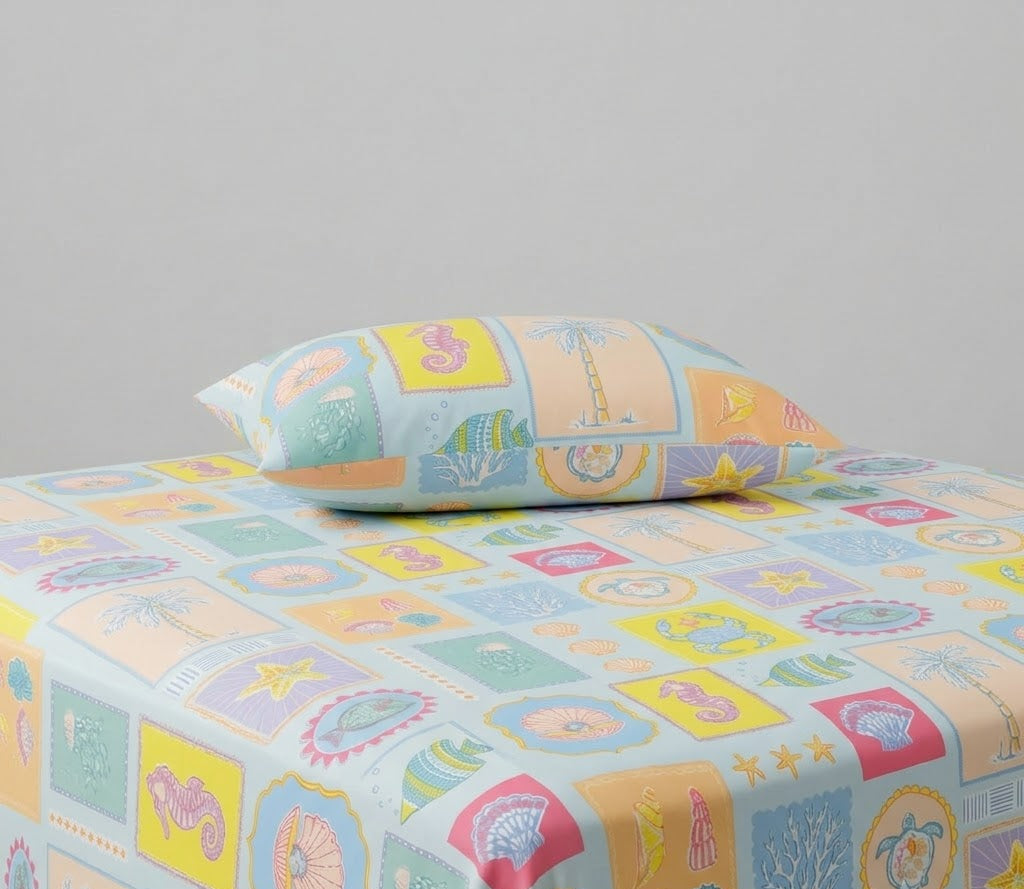 Playful Atmosphere Cotton Bed Sheet + Pillow Cover