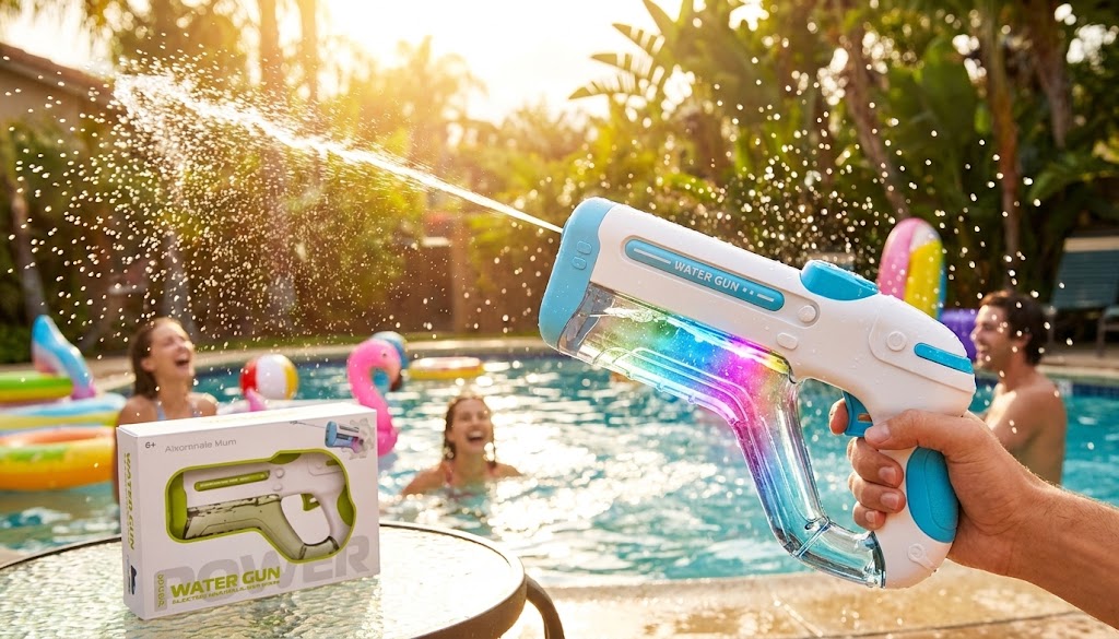 Power Electric Water Gun – Automatic Multiple-Shot Blaster with Rechargeable Battery