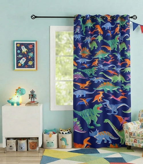 Colorful dinosaurs Themed Kids Room Curtain