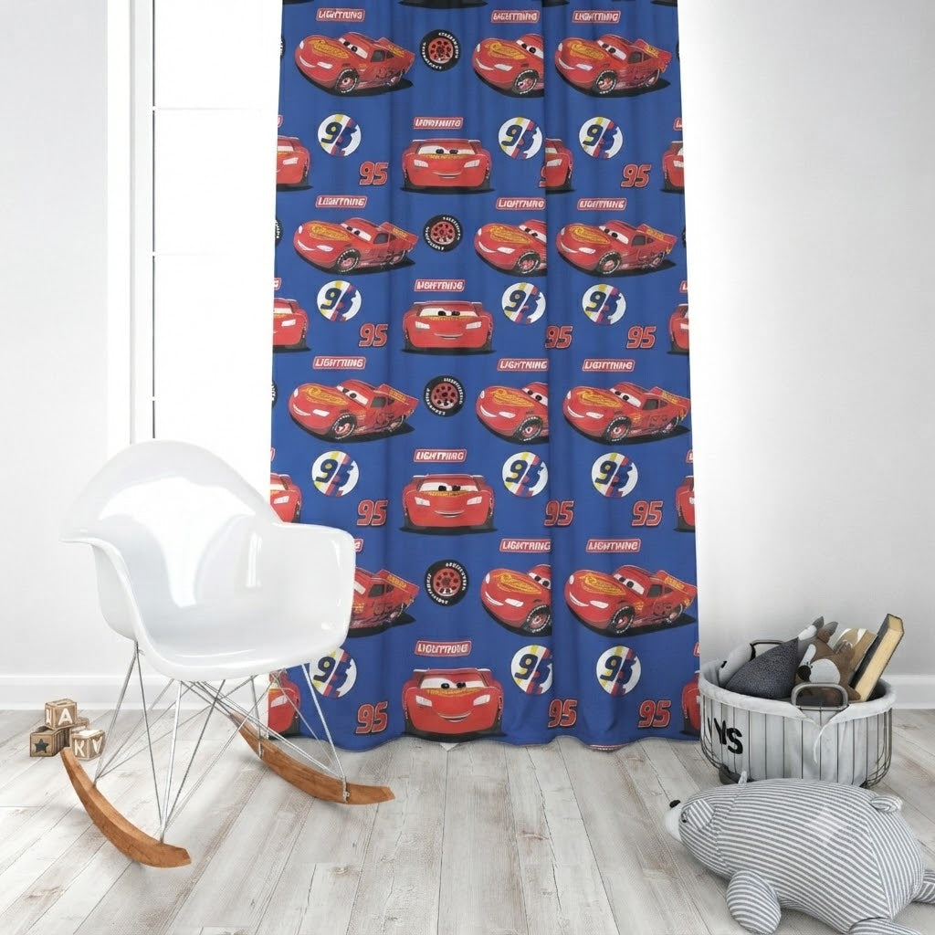 Disney Pixar Cars Lightning McQueen Kids Room Curtain