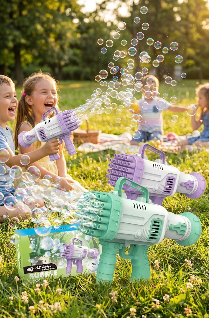 32-Hole Bubble Gun Blaster – Fun Outdoor Bubble Toy