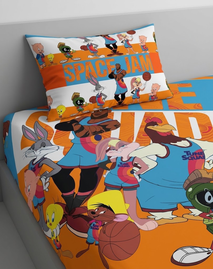 Looney Tunes Space Jam Characters kids Cotton Bed Sheet