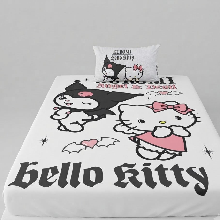 Hello Kitty kids Cotton Bed Sheet + Pillow Cover