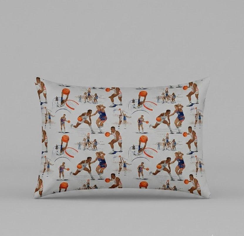 Basketball Players in Action Themed kids Percale Bed Sheet