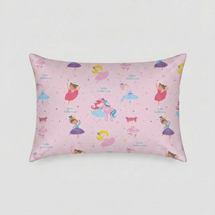 Ballerinas and Unicorn character Cotton Bed Sheet + Pillow Cover