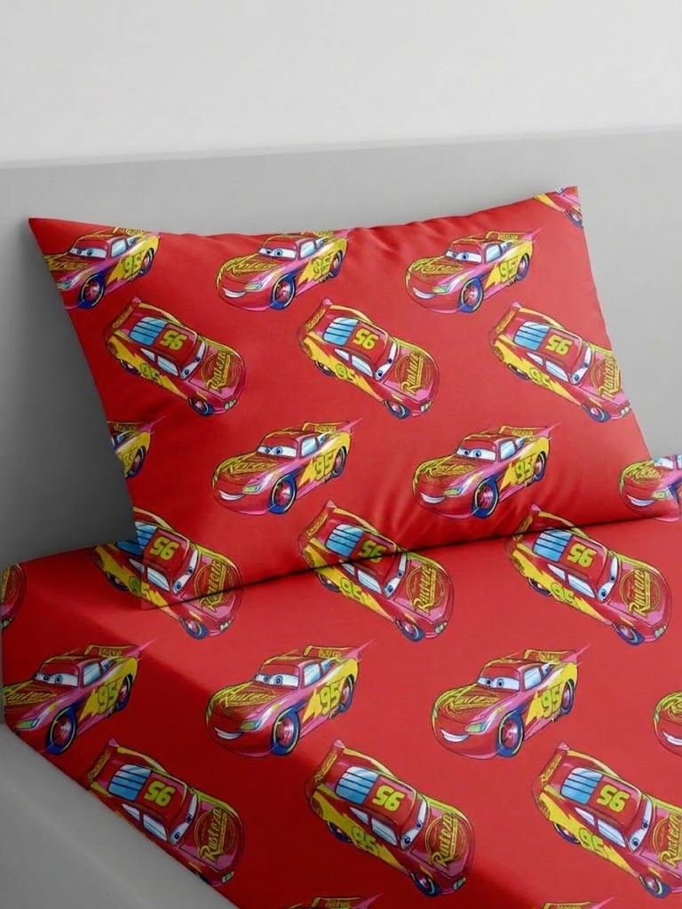 Cars character Lightning McQueen kids Cotton Bed Sheet