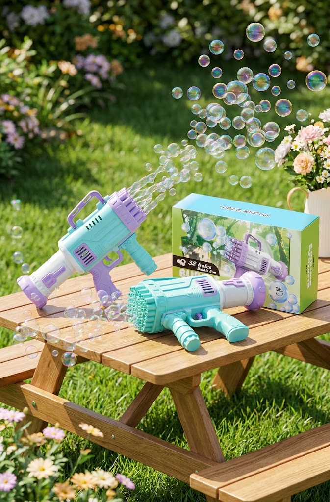 32-Hole Bubble Gun Blaster – Fun Outdoor Bubble Toy