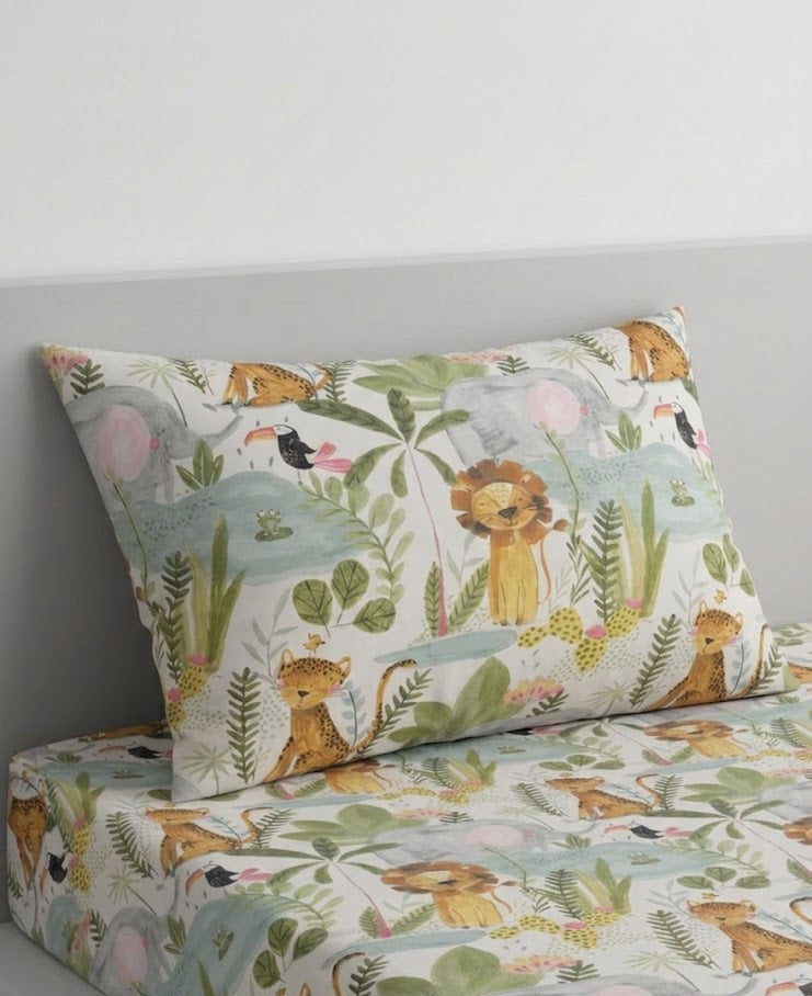 Safari Animal kids Cotton Bed Sheet