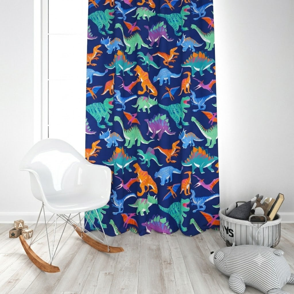 Colorful dinosaurs Themed Kids Room Curtain