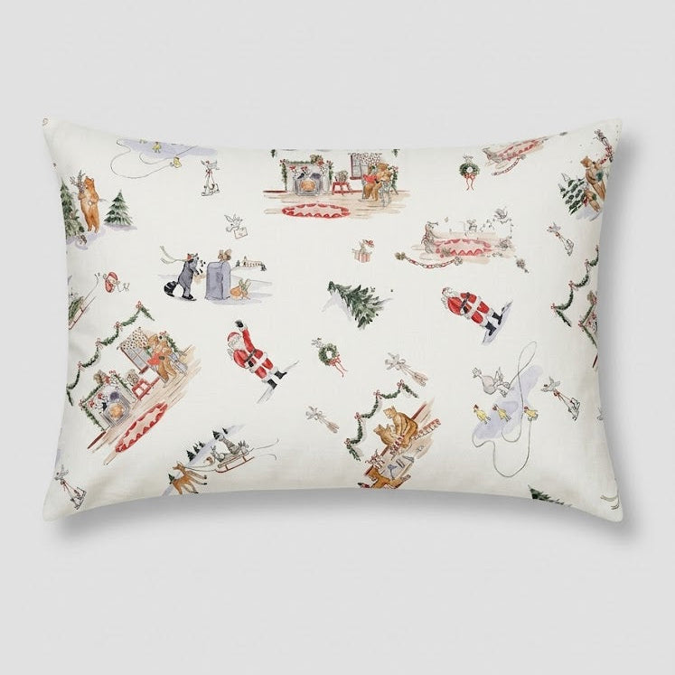Colorful Illustrations of Santa Claus kids Cotton Bed Sheet