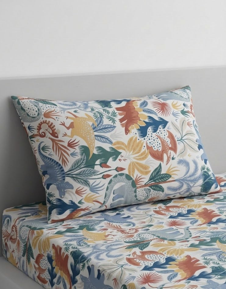 Dinosaur Themed kids Cotton Bed Sheet
