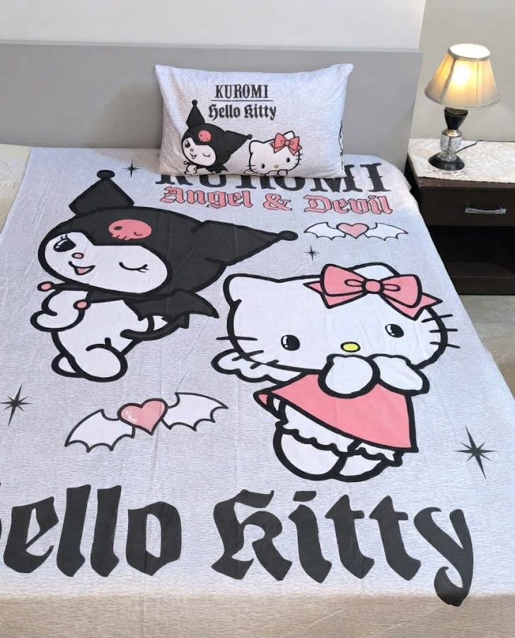 Hello Kitty kids Cotton Bed Sheet + Pillow Cover