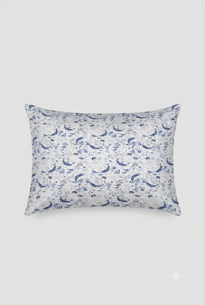 Blue Whale and Sea Creature Themed kids Percale Bed Sheet