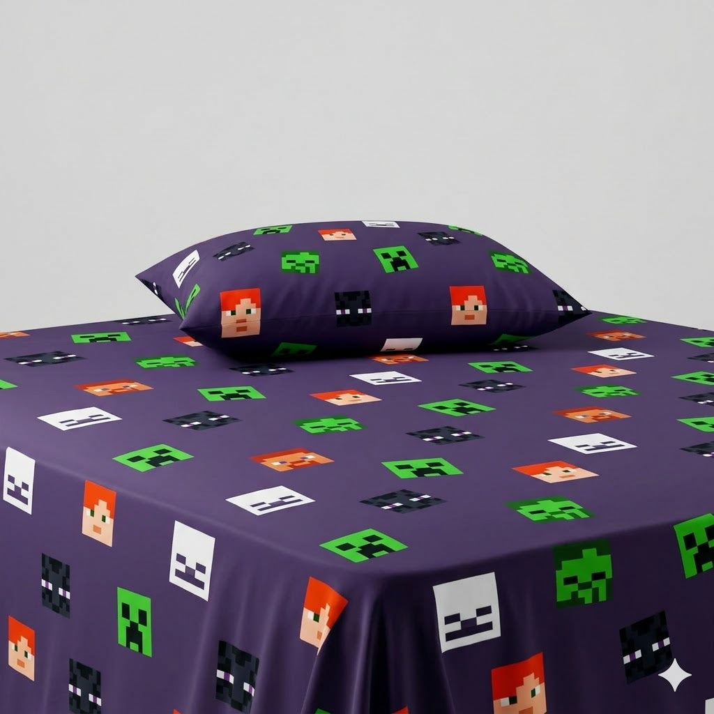 Minecraft Themed kids Cotton Bed Sheet