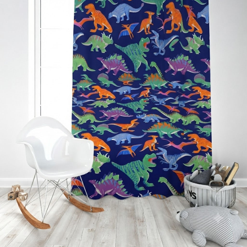 Colorful dinosaurs Themed Kids Room Curtain
