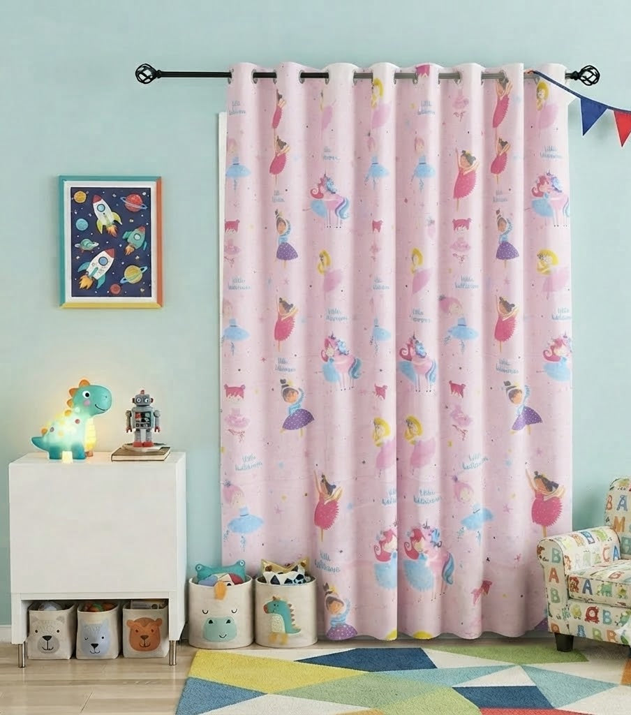 Ballerinas Dancing Character Kids Room Curtain