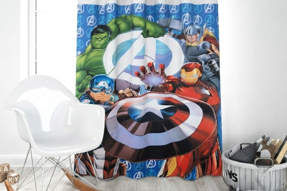 Marvel Avengers Characters Kids Room Curtain