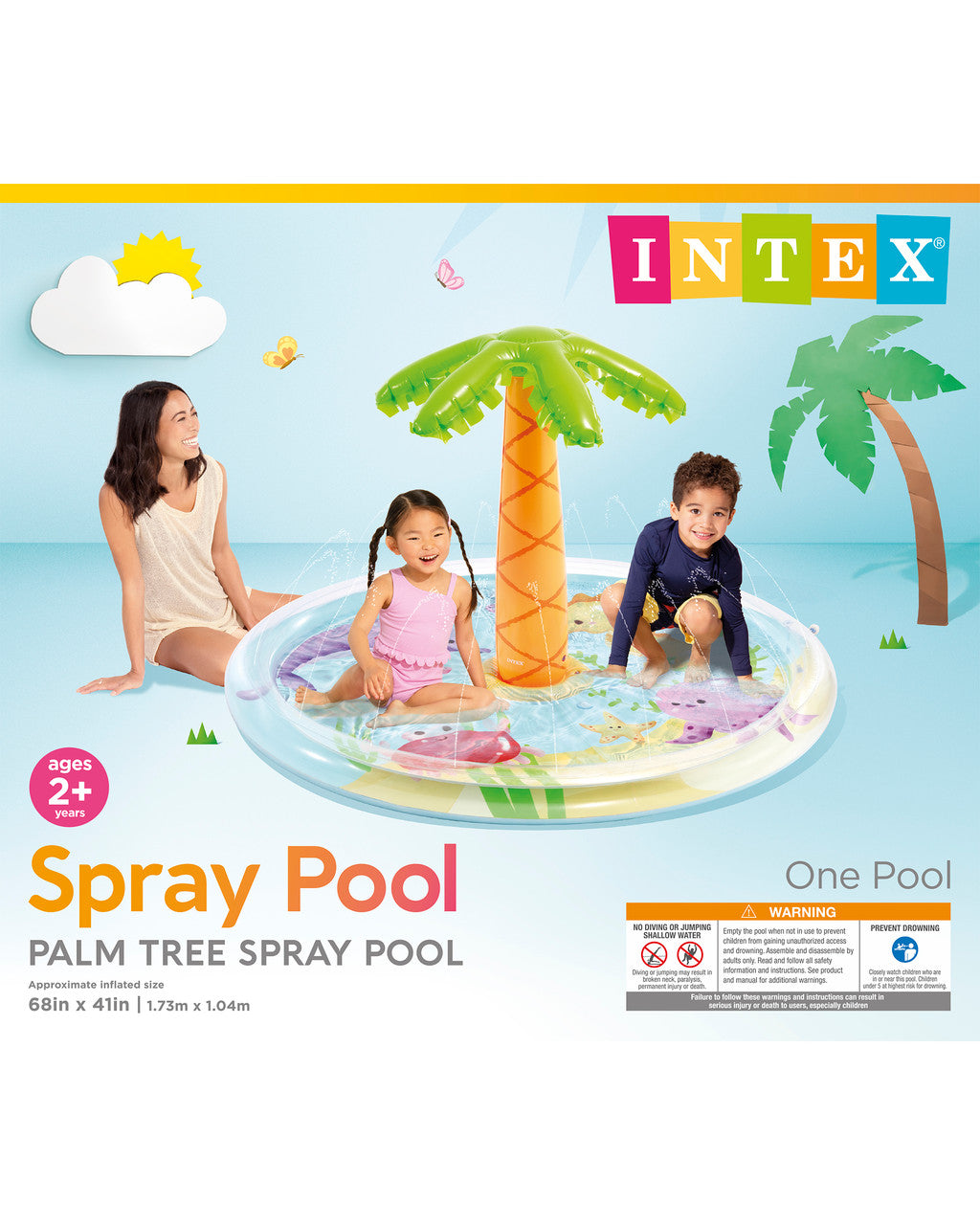 INTEX Palm Tree Spray Pool (68" X 41")