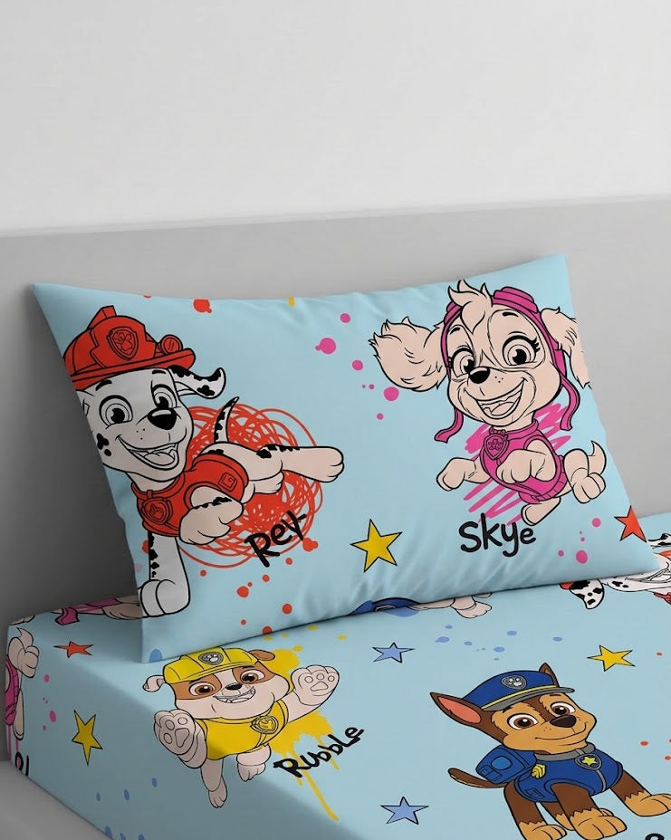 Paw Patrol characters kids Cotton Bed Sheet
