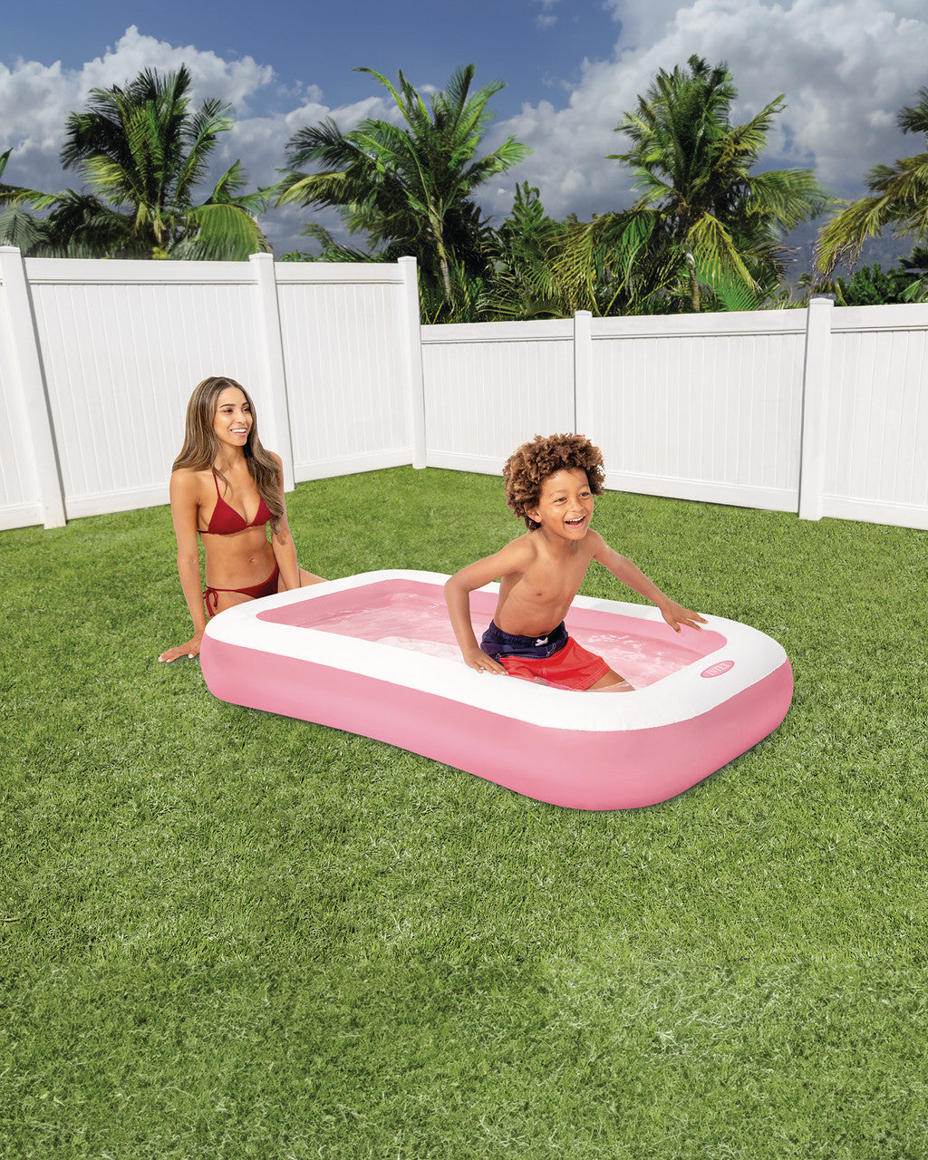 Intex 65" x 39" x 10" Rectangular Inflatable Kiddie Pool Pink