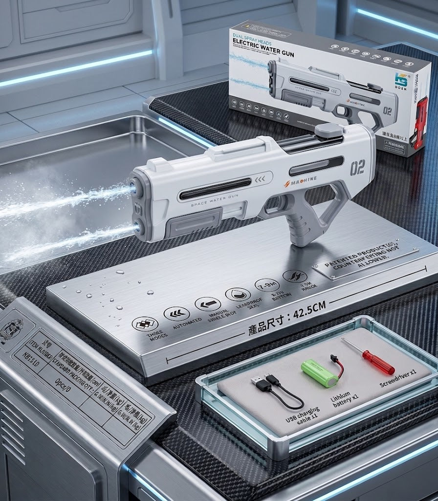 High-Capacity Automatic Dual Spray Heads Electric Space Water Gun