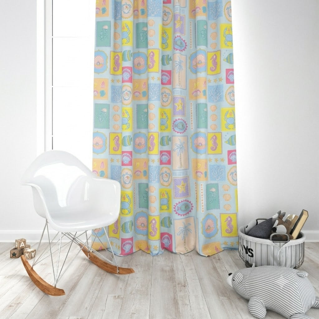 Ocean Themed Kids Room Curtain