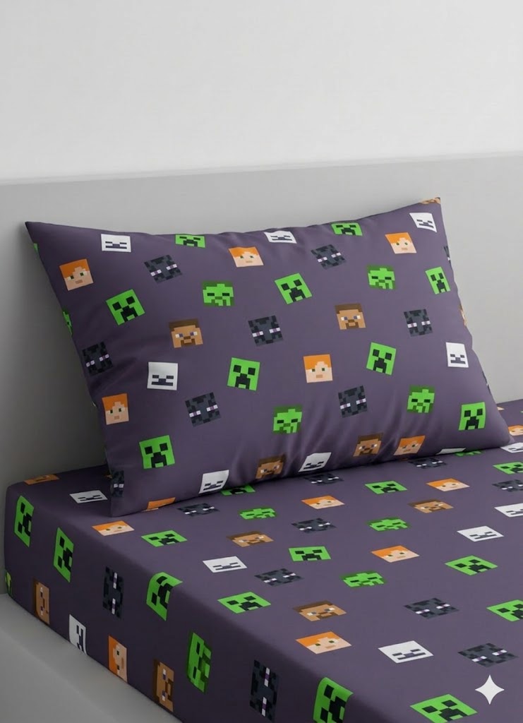 Minecraft Themed kids Cotton Bed Sheet
