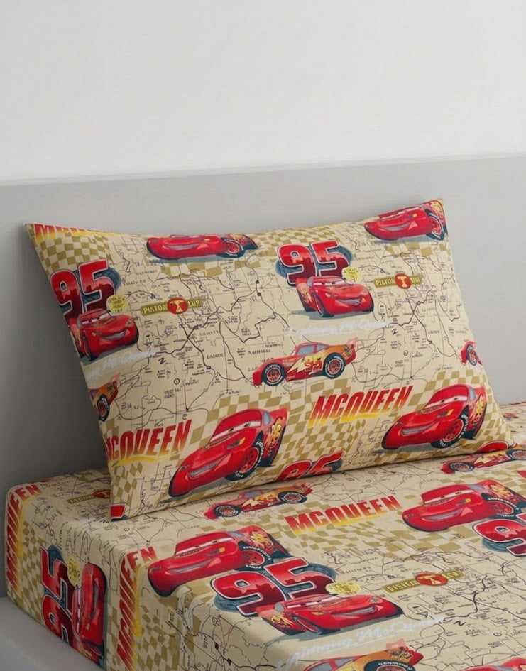 Disney Pixar Cars Lightning McQueen kids Cotton Bed Sheet