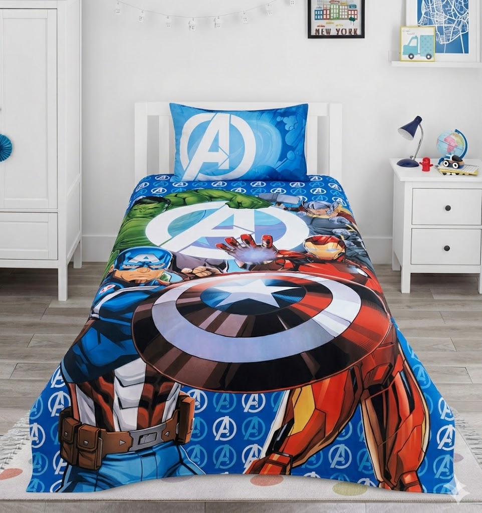 Captain America kids Cotton Bed Sheet