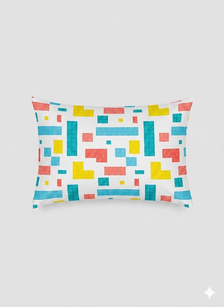 Colorful Building Blocks Kids Cotton Bed Sheet
