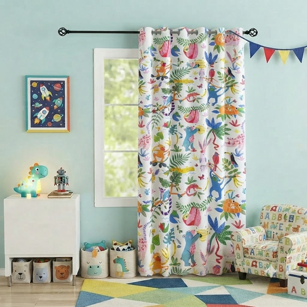 Jungle Themed Kids Room Curtain