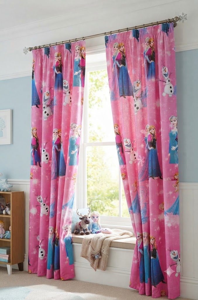Disney Frozen Themed Kids Room Curtain