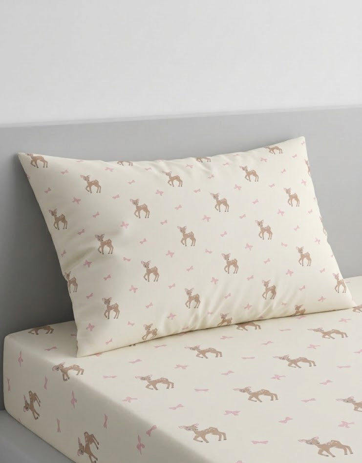 Happy Deer kisds Cotton Bed Sheet