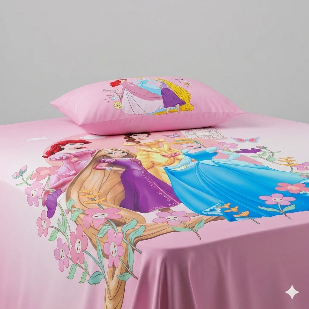 Disney Princess kids Cotton Bed Sheet