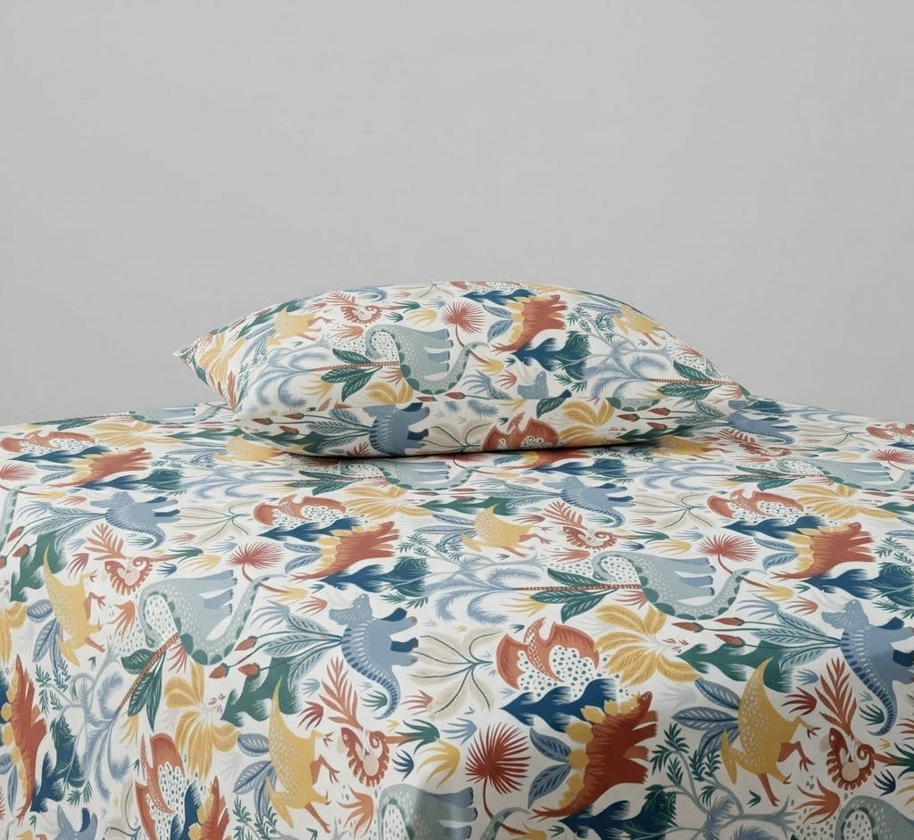 Dinosaur Themed kids Cotton Bed Sheet