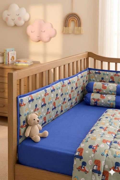 Cartoon Car Themed  Baby Cot Set