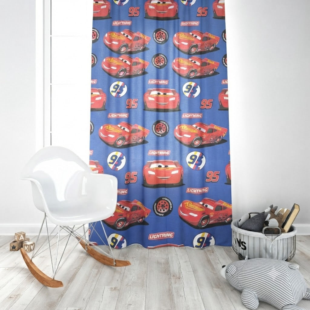Disney Pixar Cars Lightning McQueen Kids Room Curtain