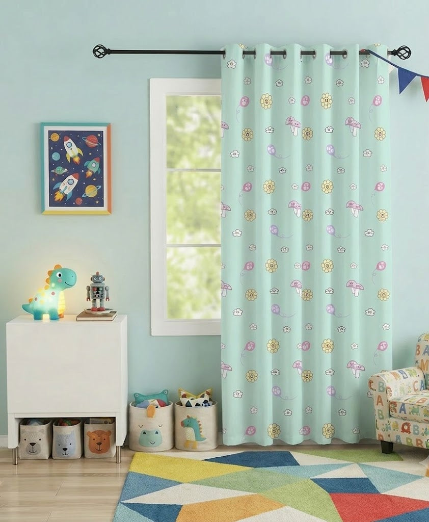 Whimsical Mushroom Kids Room Curtain
