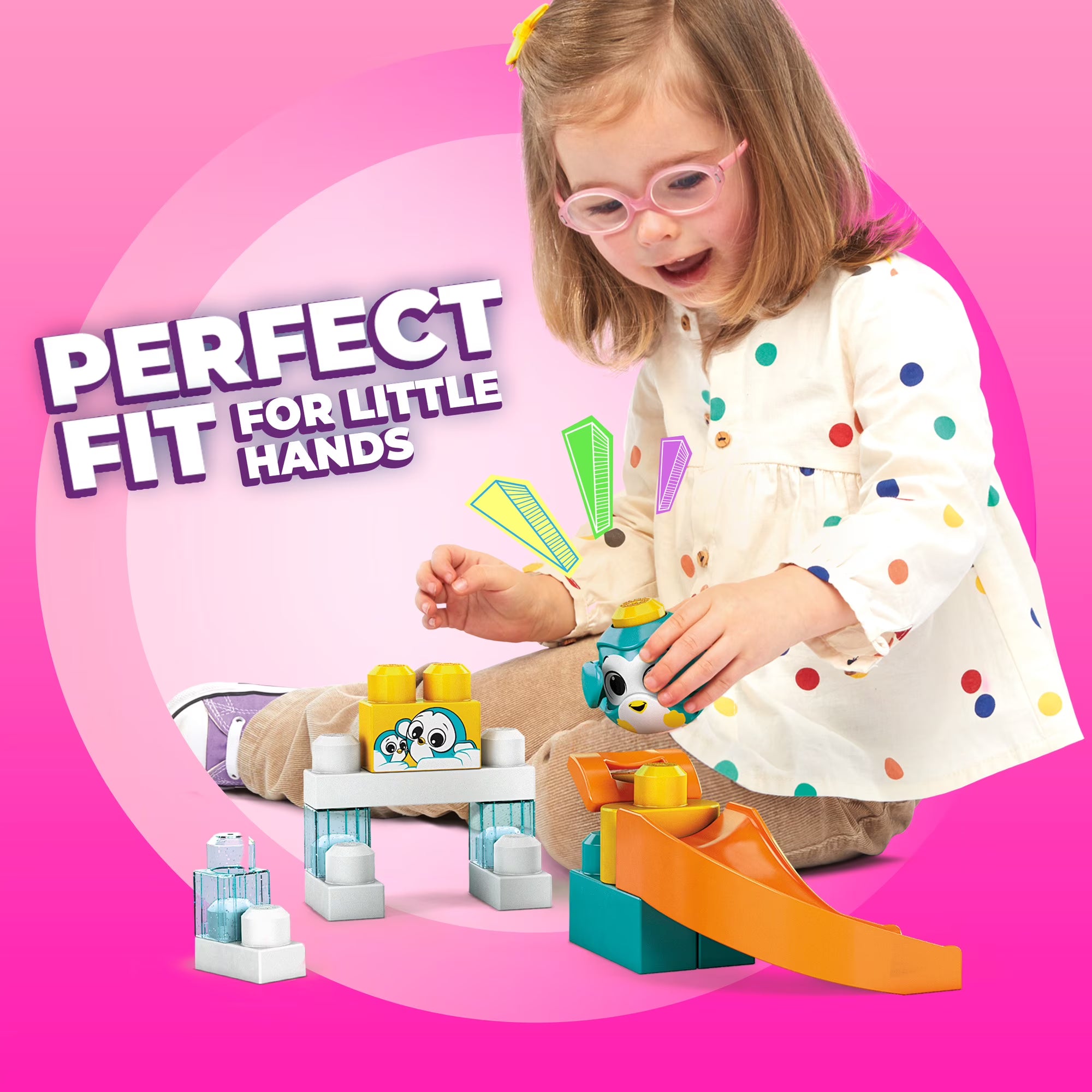 Mega Bloks Peek A Blocks Launch 'N Roll fisher price