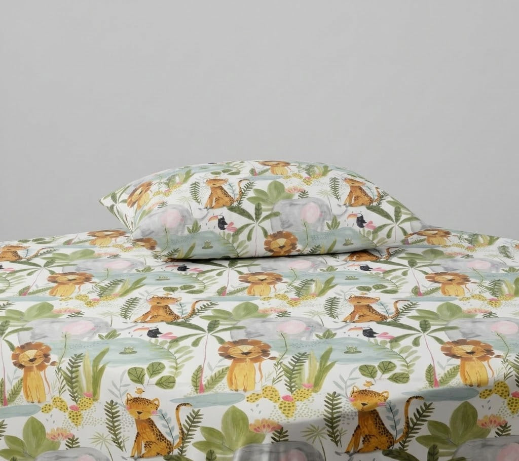 Safari Animal kids Cotton Bed Sheet