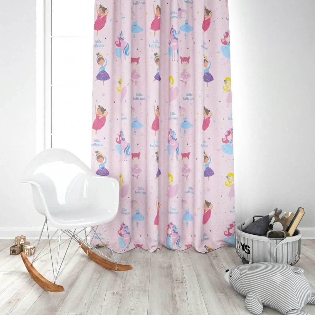 Ballerinas Dancing Character Kids Room Curtain