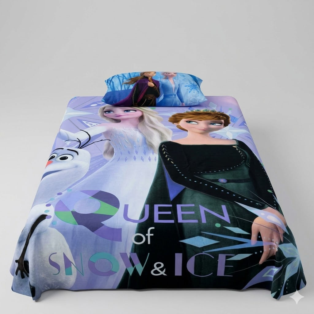 Queen of Sonw Kids  Cotton Bed Sheet