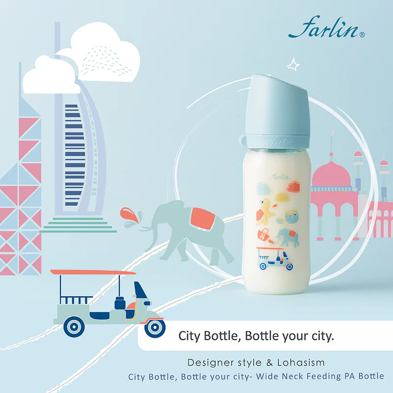 FARLIN PA FEEDING BOTTLE 280ML-THAI BLUE