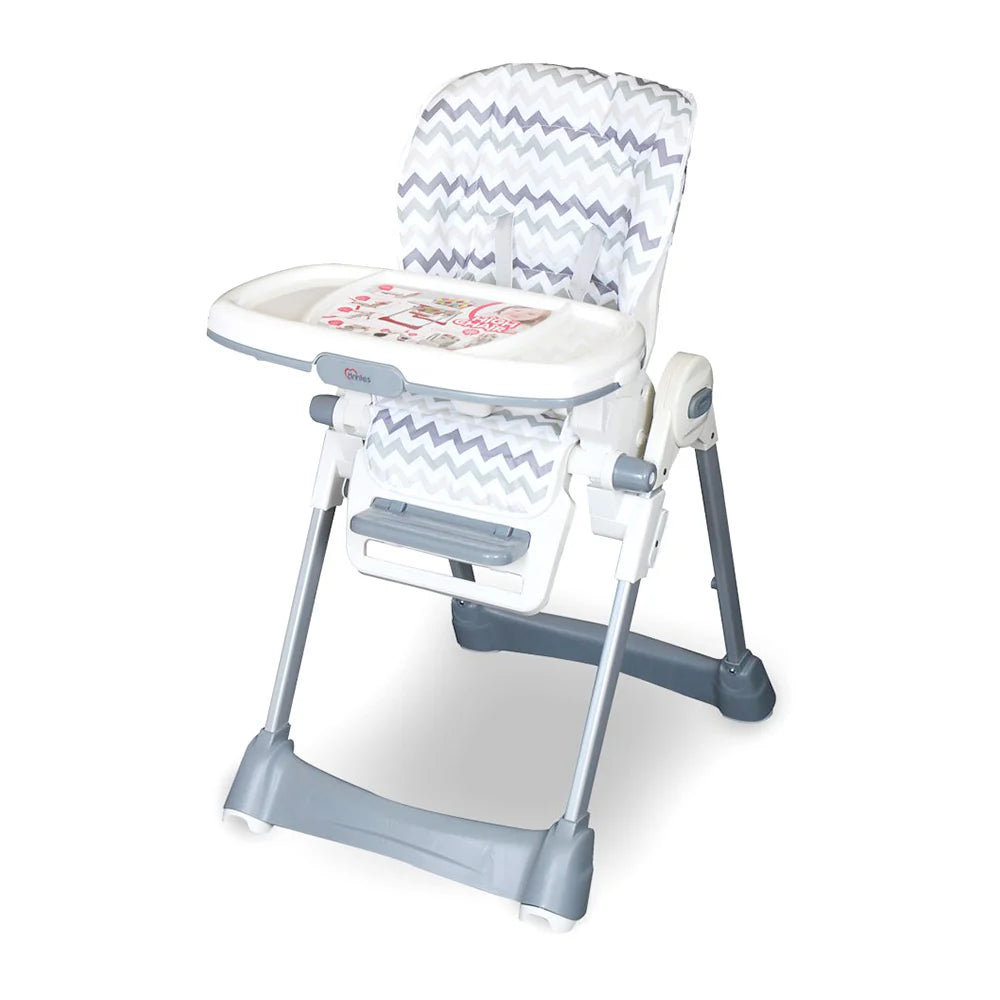 TINNIES BABY ADJUSTABLE HIGH CHAIR GREY SRIPER