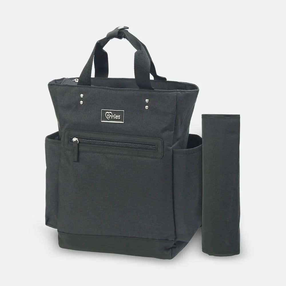 Baby Diaper Bag Pack Minimal Textured Black