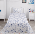 
Blue Whale and Sea Creature Themed kids Percale Bed Sheet
