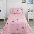 Cartoon Ballerinas  with bows kids Cotton Bed Sheet
