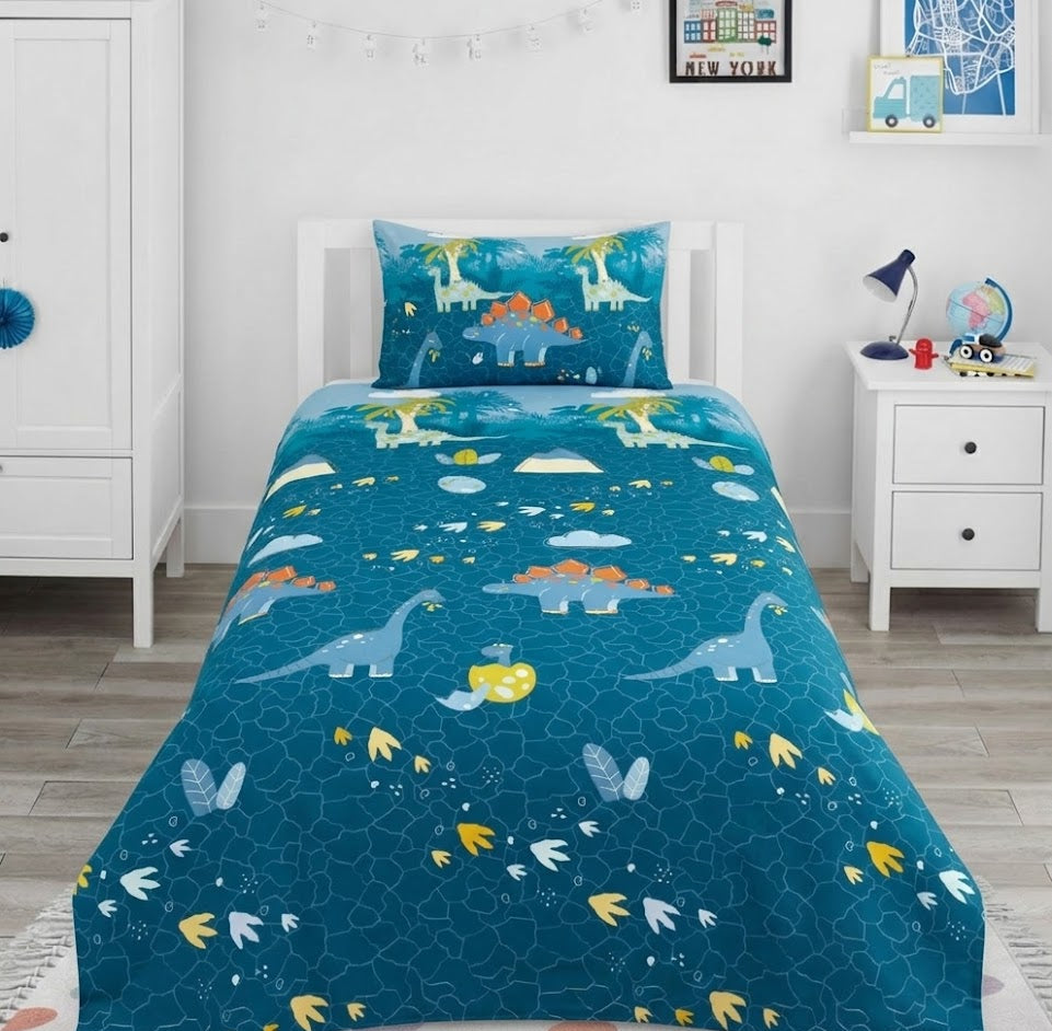 Cartoon Dinosaurs kids Cotton Bed Sheet
