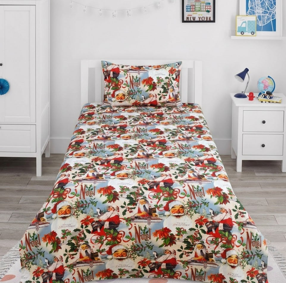 Christmas-Themed kids Cotton Bed Sheet