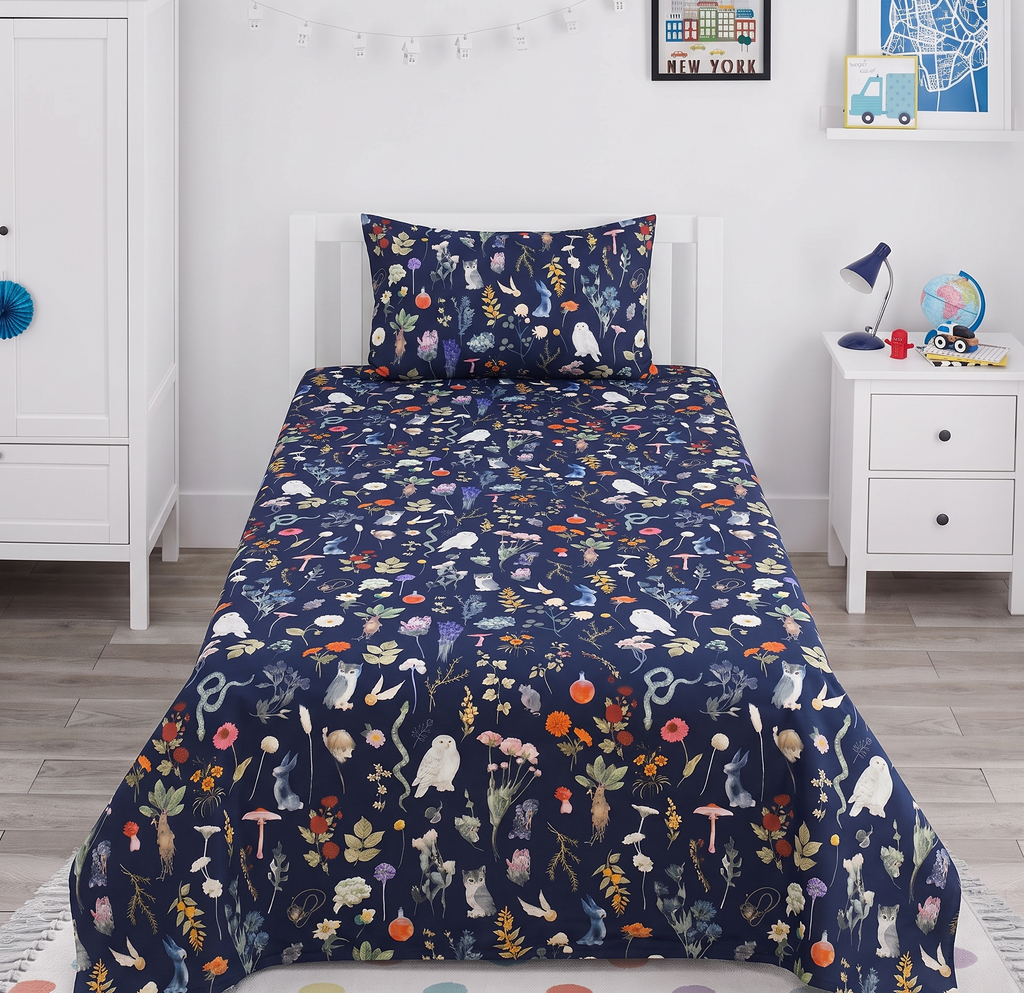 Colorful Animal and Nature Themed kids Percale Bed Sheet